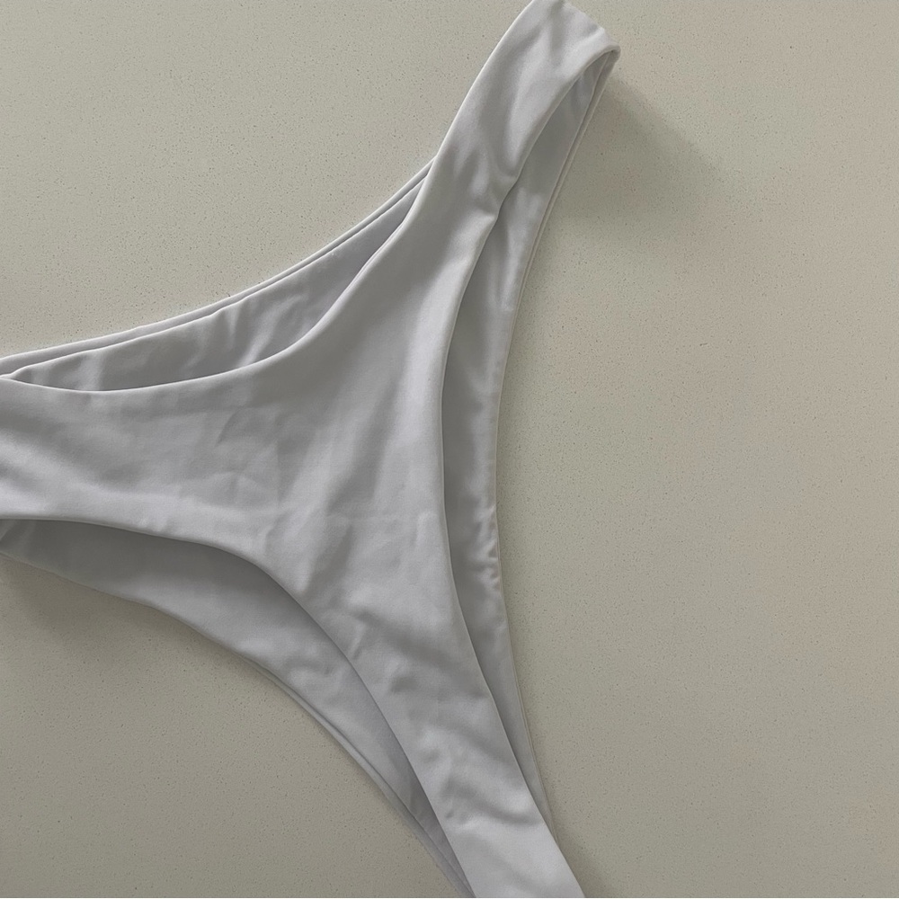 SHEIN White High Cut Bikini Bottom
